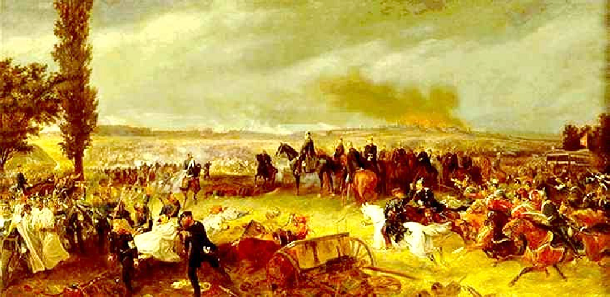 Bataille de Sadowa - huile sur toile de Georg Bleibtreu -1869
